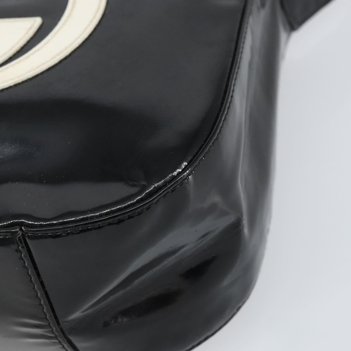 Gucci GUCCI Shoulder Bag Enamel Black Authentic 160485