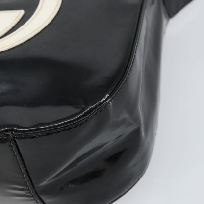 Gucci GUCCI Shoulder Bag Enamel Black Authentic 160485