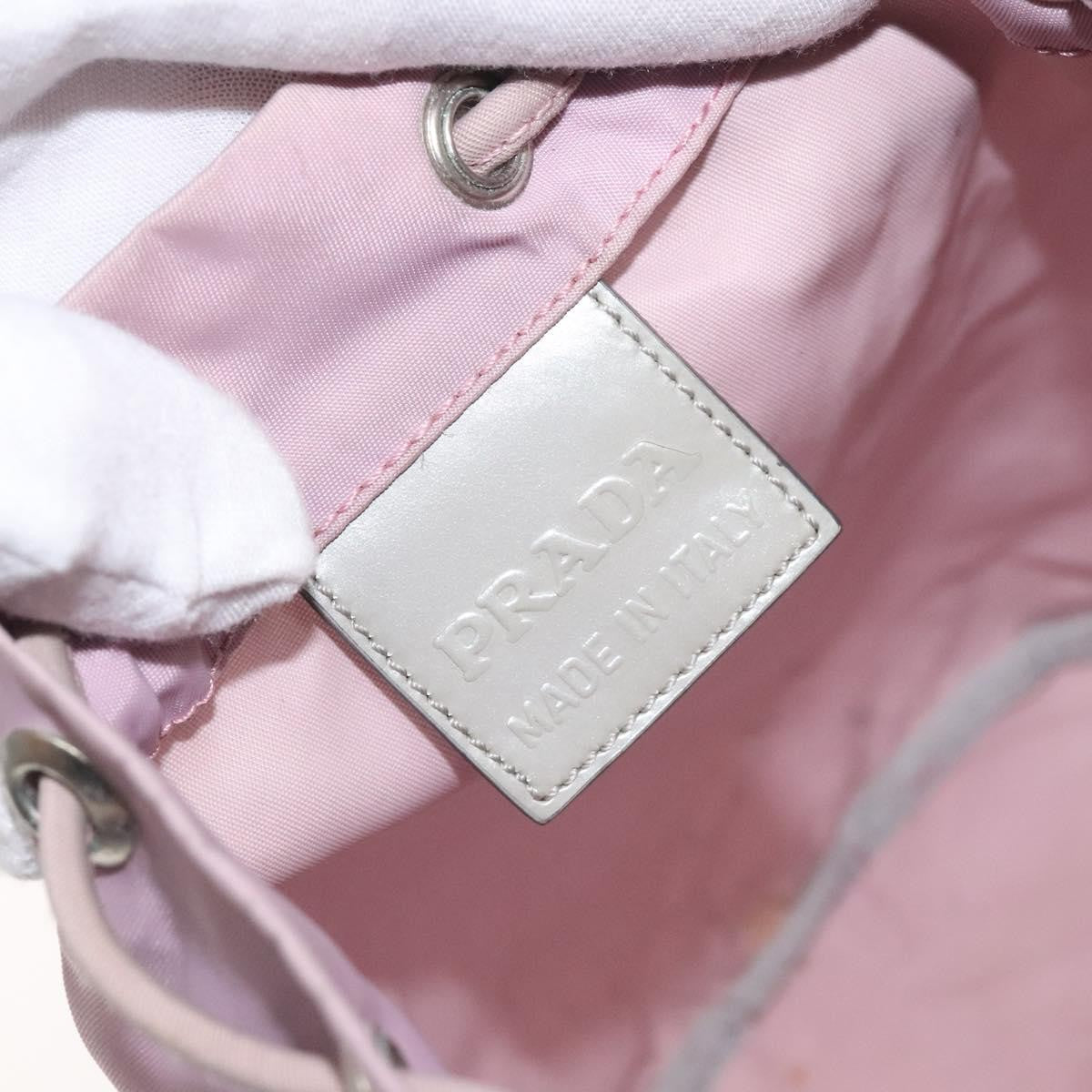 Prada PRADA Pouch Nylon Pink Silver Authentic 129576 Bag