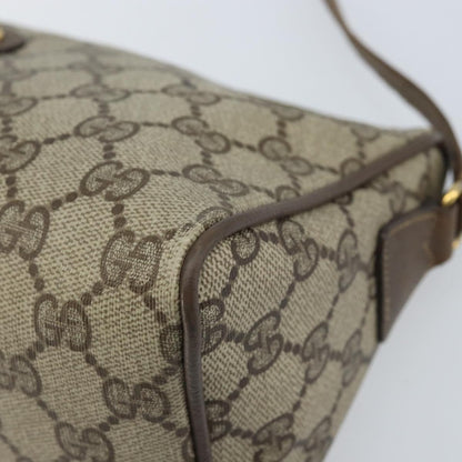 Gucci GUCCI GG Supreme Shoulder Bag PVC Beige Gold 89 01 021 Authentic ka3575