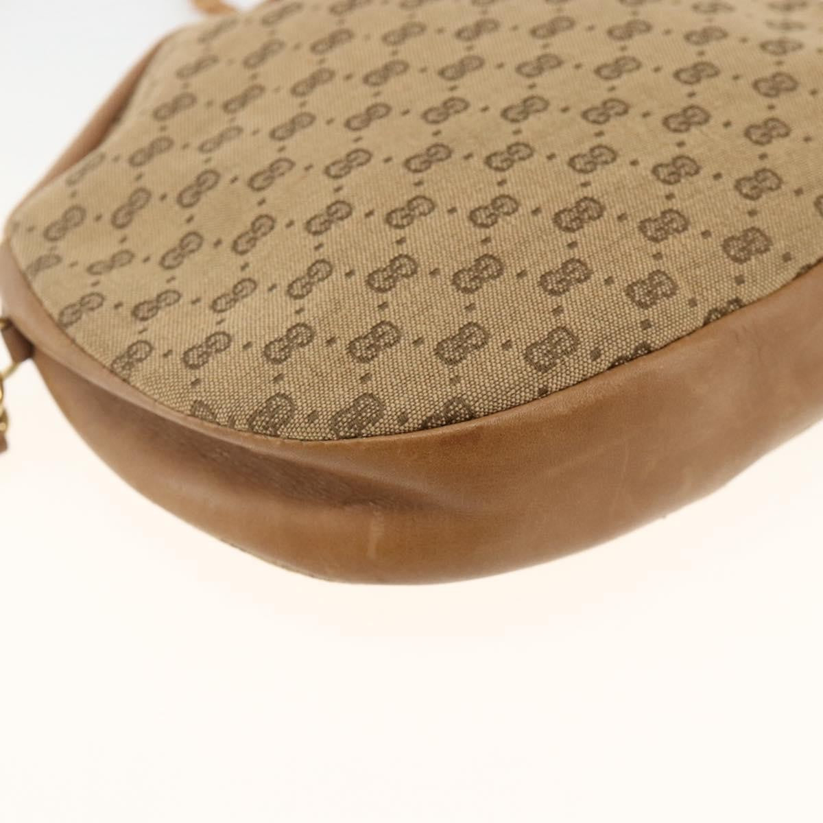 Gucci GUCCI Micro GG Canvas Shoulder Bag Beige Gold Authentic ka3074