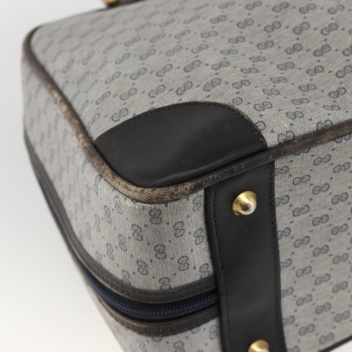 Gucci GUCCI Micro GG Supreme Hand Bag PVC Navy Gold 002 39 4330 Authentic fm5279