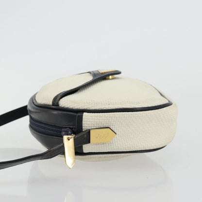 Saint Laurent SAINT LAURENT Shoulder Bag Leather White Gold Authentic 156806