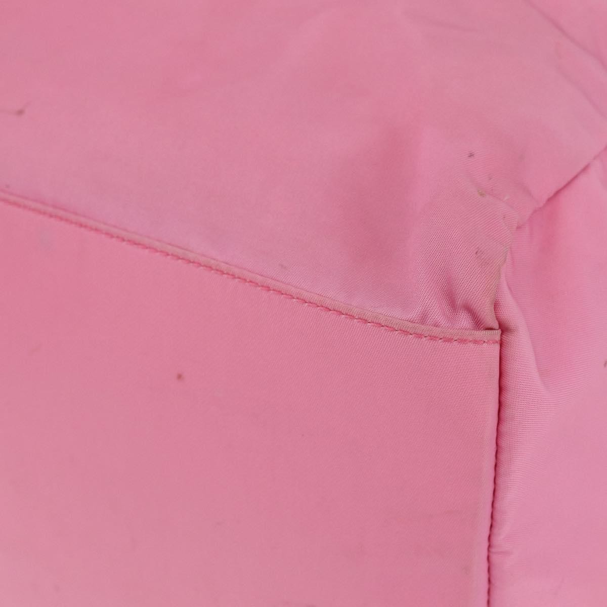 Prada PRADA Hand Bag Nylon Pink Silver Authentic 155083