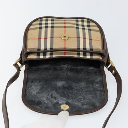 Burberrys Burberrys Nova Check Shoulder Bag Canvas Beige Gold Authentic 153922