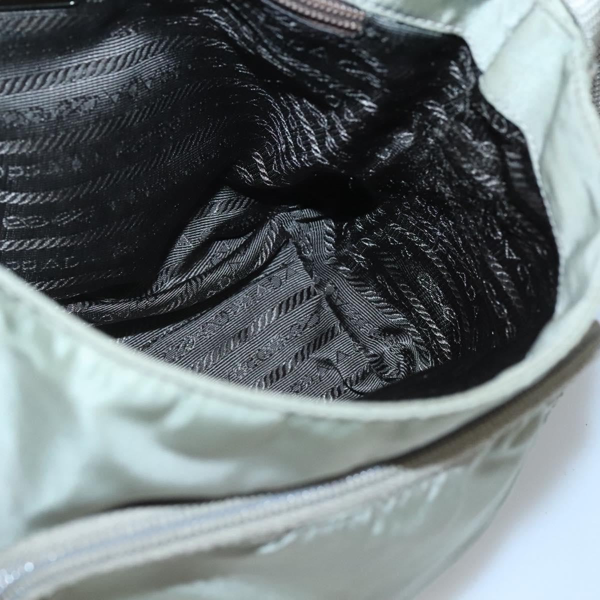 Prada PRADA Shoulder Bag Nylon Green Silver Authentic 121113