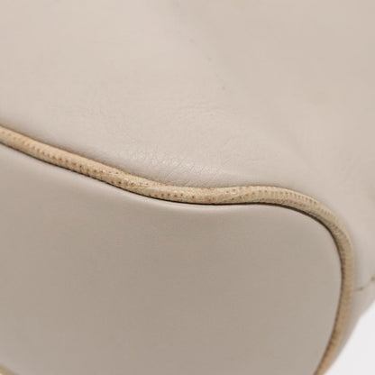 Celine CELINE Horse Carriage Shoulder Bag Leather Beige Gold Authentic 90216