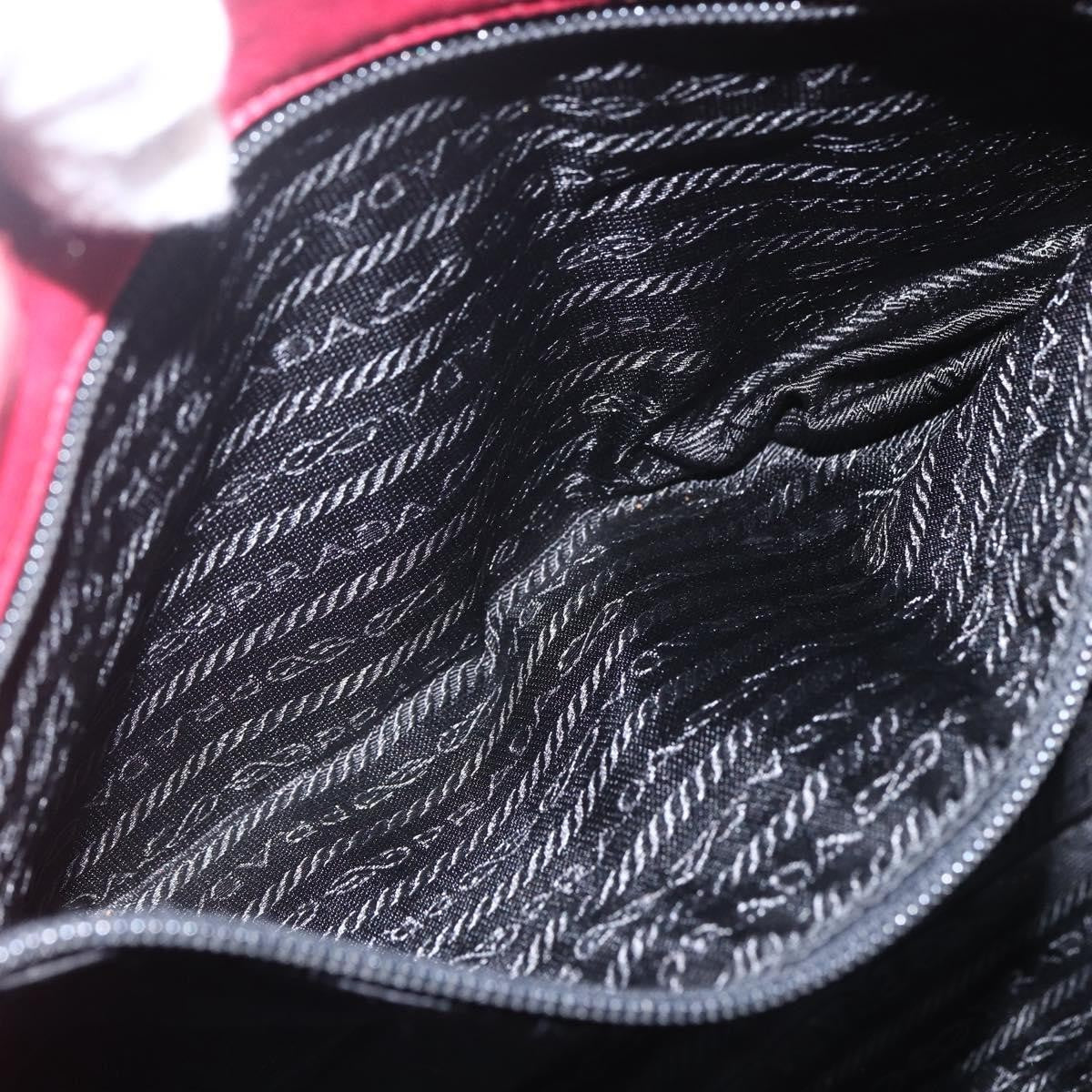 Prada PRADA Tote Bag Nylon Red Silver Authentic 156926