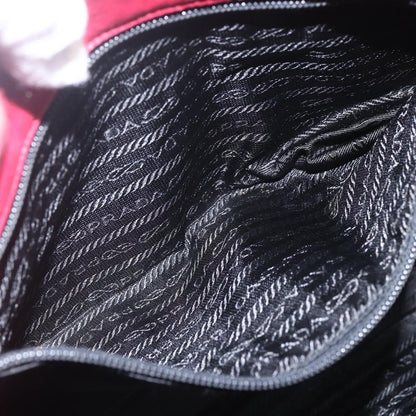 Prada PRADA Tote Bag Nylon Red Silver Authentic 156926