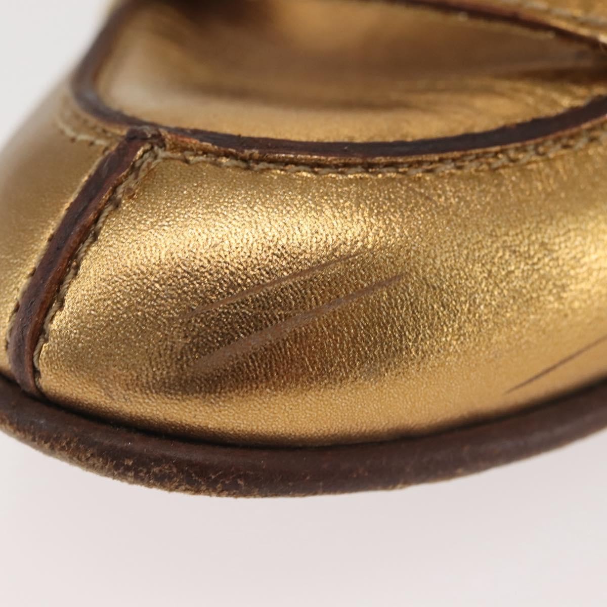 Gucci GUCCI Pumps Leather Gold Authentic ac3875 Bag