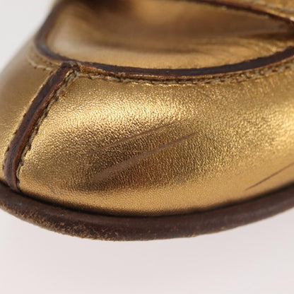 Gucci GUCCI Pumps Leather Gold Authentic ac3875 Bag