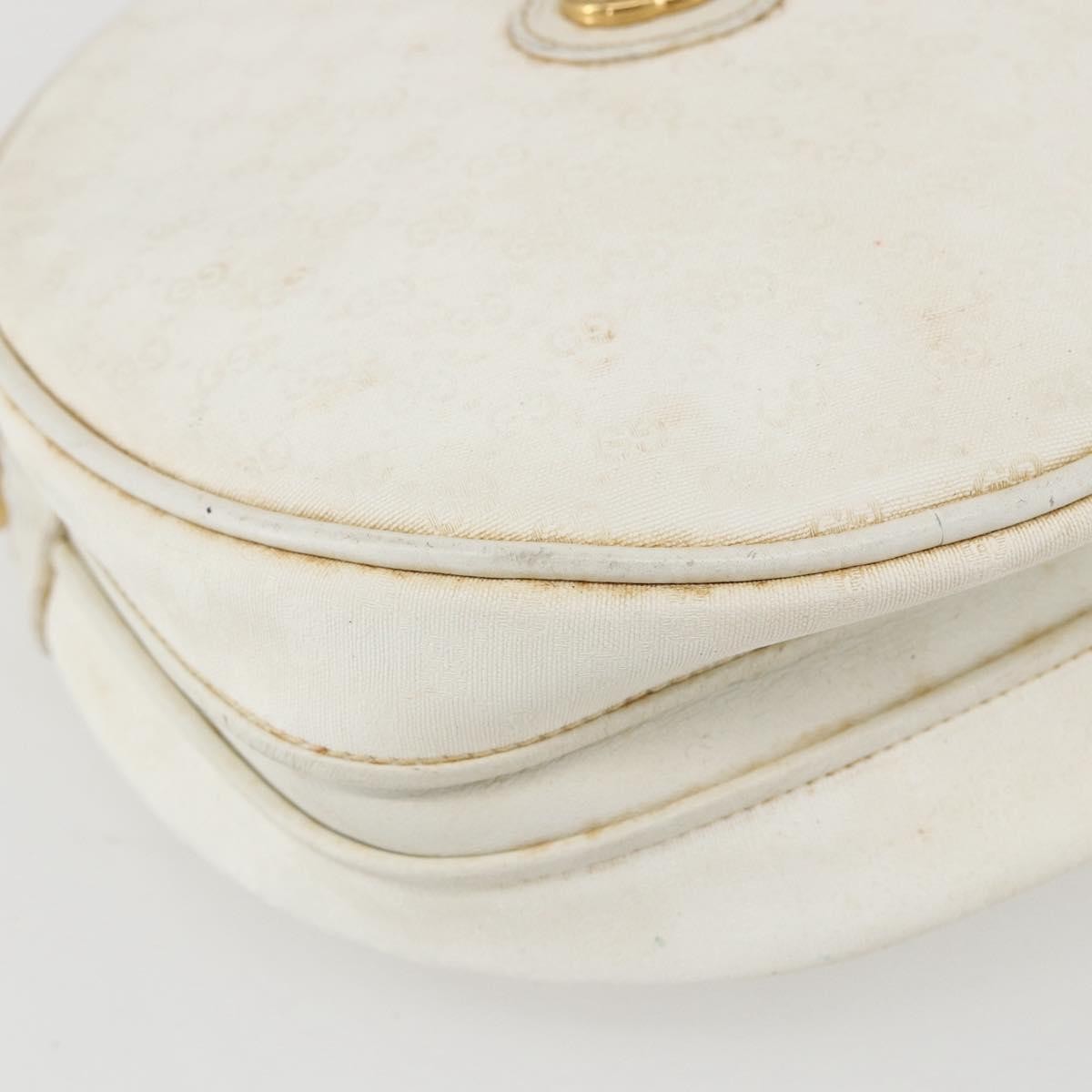 Gucci GUCCI Micro GG Supreme Shoulder Bag Leather White Gold 007 115 0088 Authentic 158504