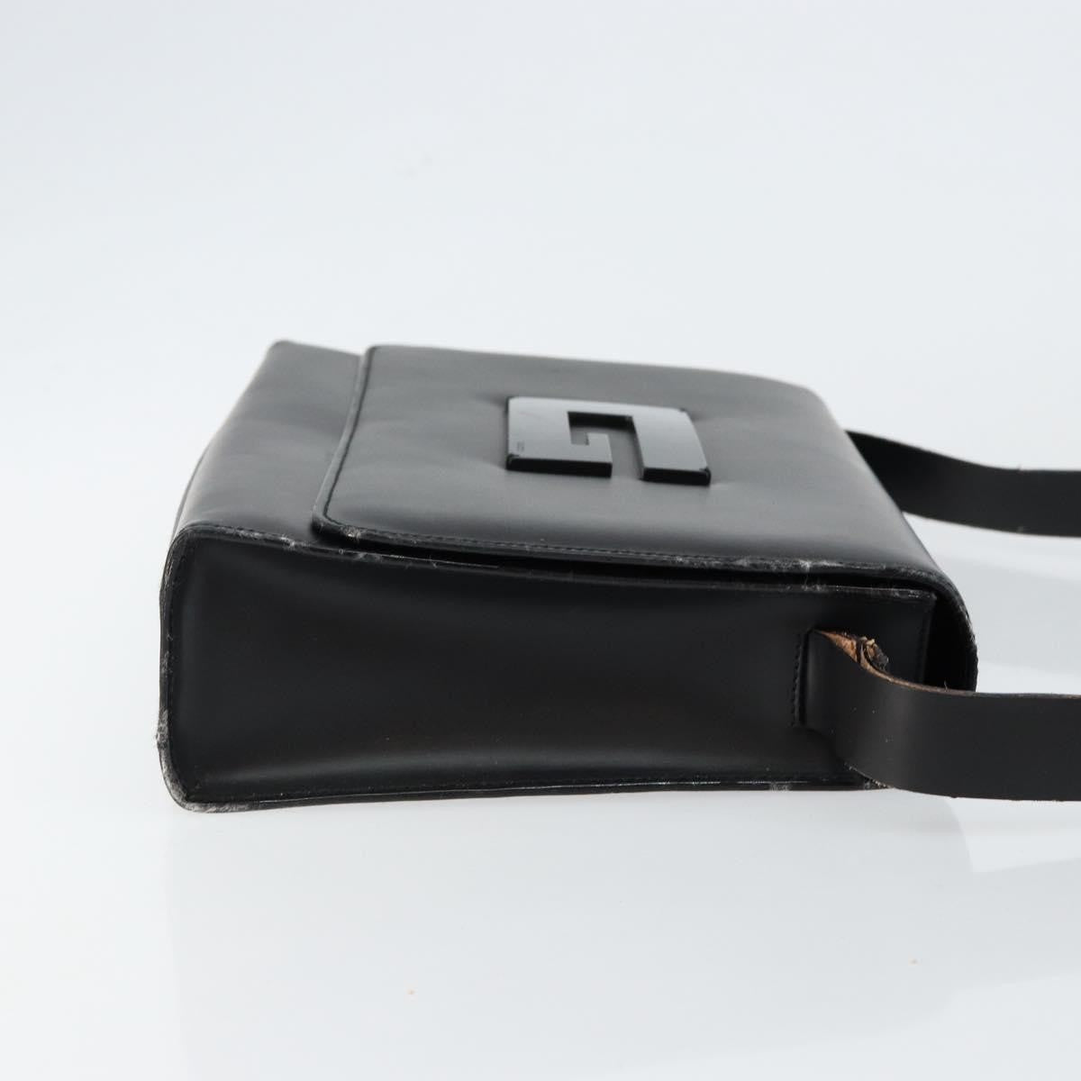 Gucci GUCCI Shoulder Bag Leather Black Silver 001 3064 Authentic 146004