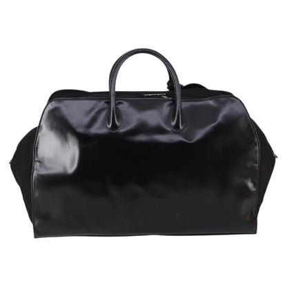 Gucci GUCCI Boston Bag Nylon Leather Black Silver 012 1553 0269 Authentic ti3430