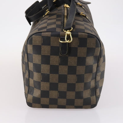 Fendi FENDI Pecan Canvas Boston Bag PVC 2way Black Brown Authentic 141408