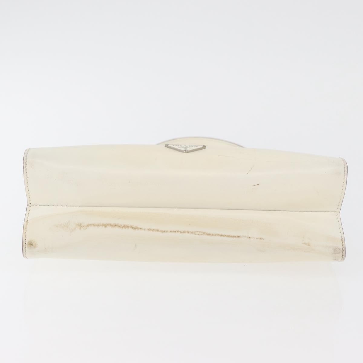 Prada PRADA Hand Bag Leather White Silver Authentic 178207