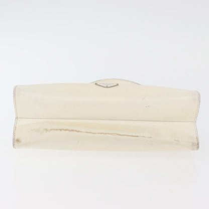 Prada PRADA Hand Bag Leather White Silver Authentic 178207