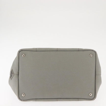 Prada PRADA Canapa MM Hand Bag Canvas Gray Silver Authentic hk3116