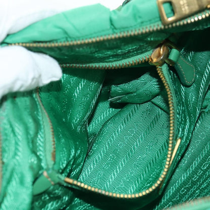 Prada PRADA Shoulder Bag Nylon Green Gold Authentic 156456