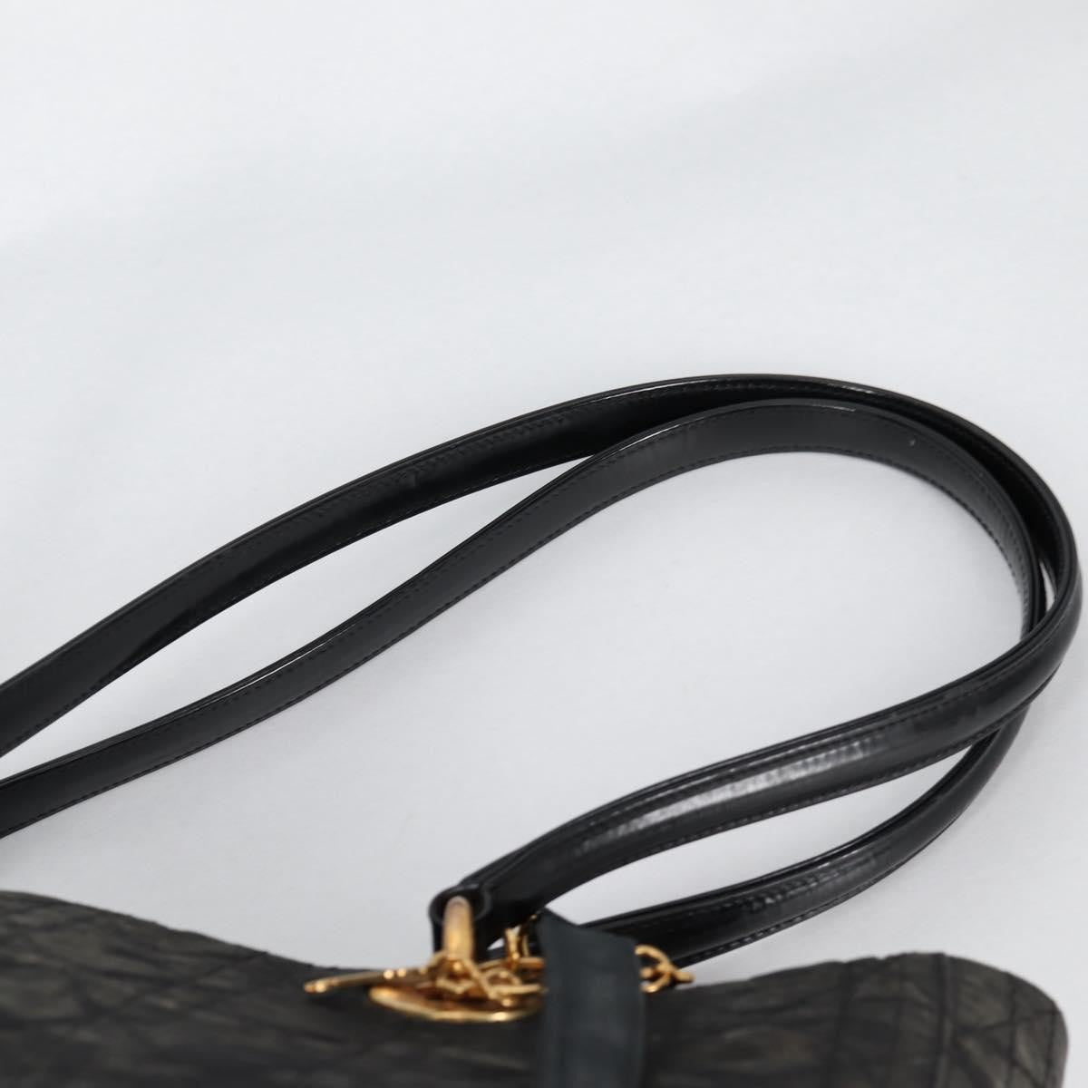 Dior Christian Dior Canage Tote Bag Nylon 2way Black Gold Authentic 140681