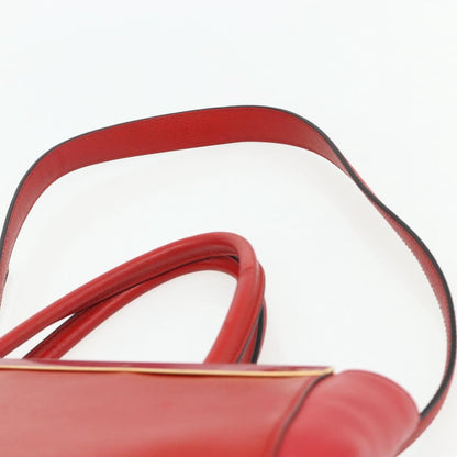 Fendi FENDI 2 JOURS Medium Hand Bag Leather 2way Red Gold Authentic 176097A