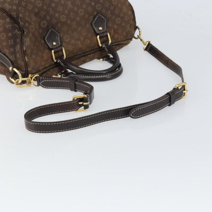 Louis Vuitton LOUIS VUITTON Mini Lin Speedy Bandouliere 30 Bag Brown M95224 Authentic BA9878