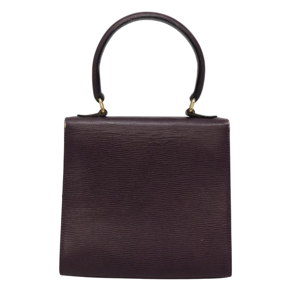 Celine CELINE Hand Bag Leather Purple Authentic 114282