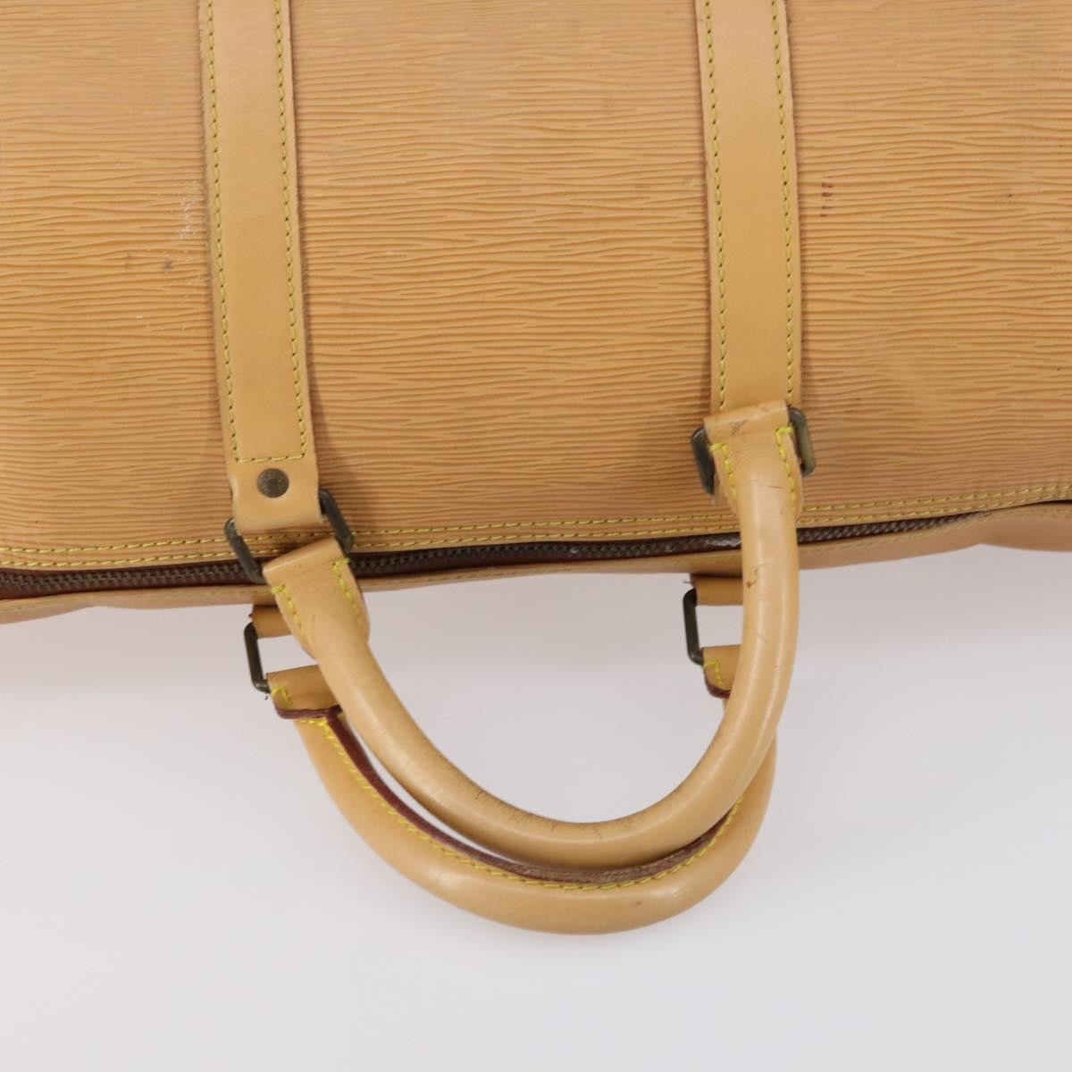 Louis Vuitton LOUIS VUITTON Epi Keepall 50 Boston Bag Beige M42941 LV Authentic hk3136
