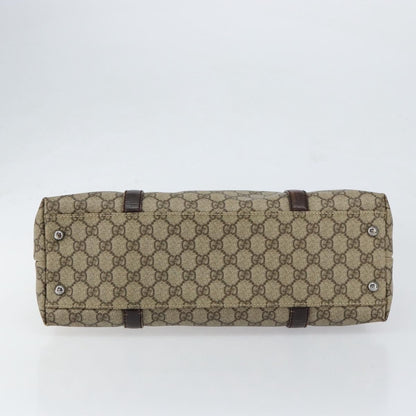 Gucci GUCCI GG Supreme Tote Bag PVC Beige Silver 114595 Authentic ep12164