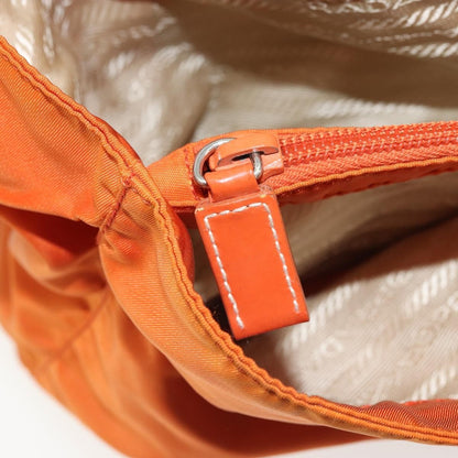 Prada PRADA Tote Bag Nylon Orange Silver Authentic 175378