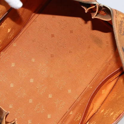 MCM MCM Logogram Vicetos Boston Bag PVC Leather Brown Gold Authentic gh1074