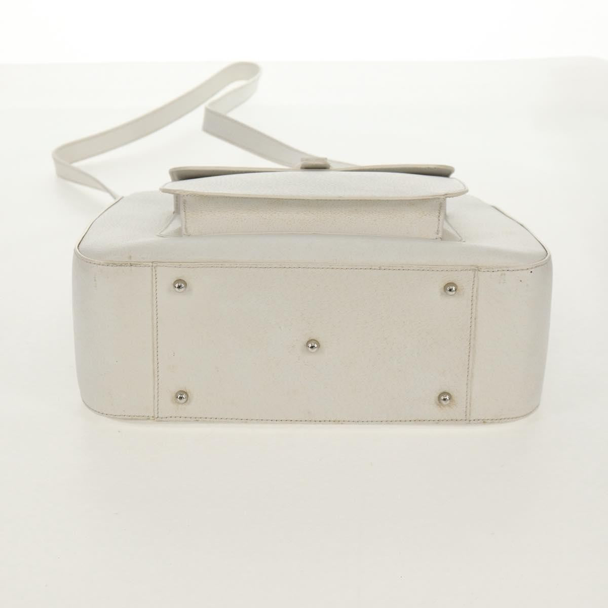 Gucci GUCCI Hand Bag Leather 2way White Silver 000 2058 0307 5 Authentic bs31539