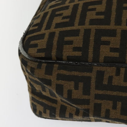 Fendi FENDI Zucca Canvas Hand Bag Black Brown Authentic ar13658