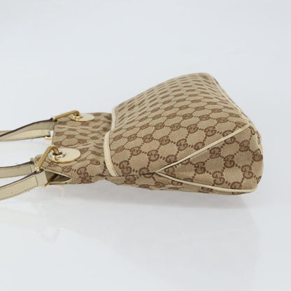 Gucci GUCCI GG Canvas Shoulder Bag Beige Gold 121023 Authentic 162950
