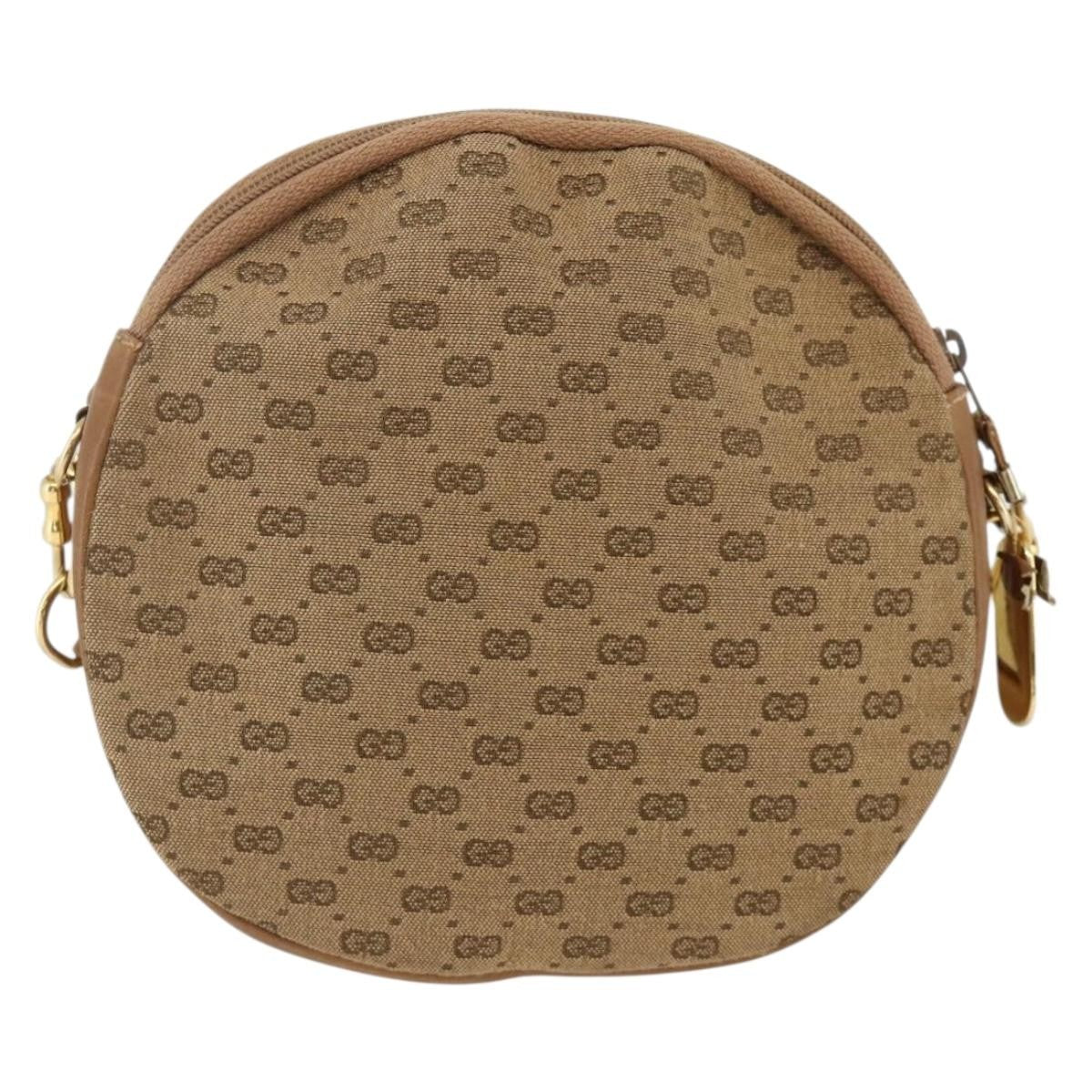 Gucci GUCCI Micro GG Canvas Shoulder Bag Beige Gold Authentic ka3074