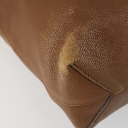 Gucci GUCCI Tote Bag Leather Brown Silver Authentic 160133