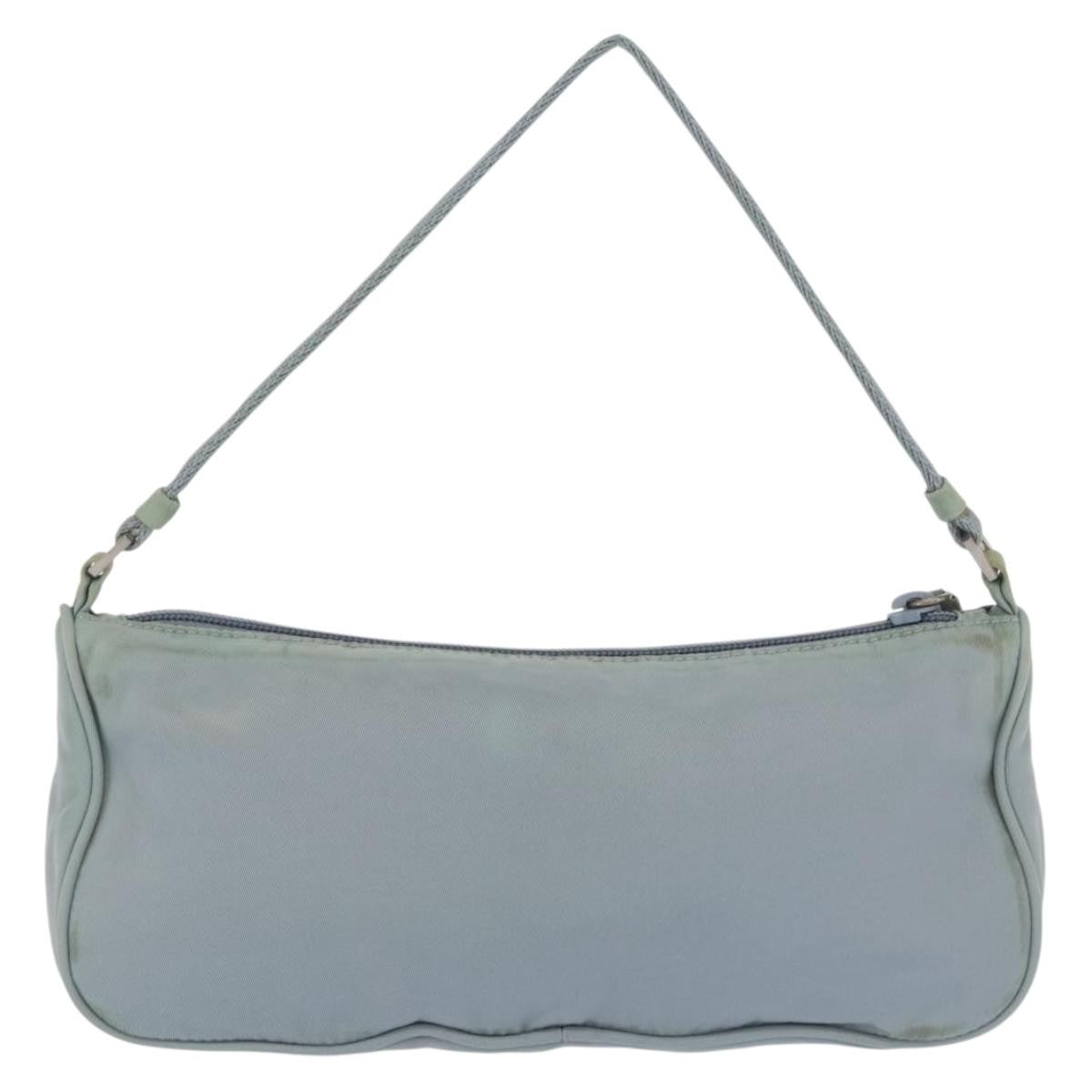 Prada PRADA Accessory Pouch Nylon Light Blue Silver Authentic 170583 Bag