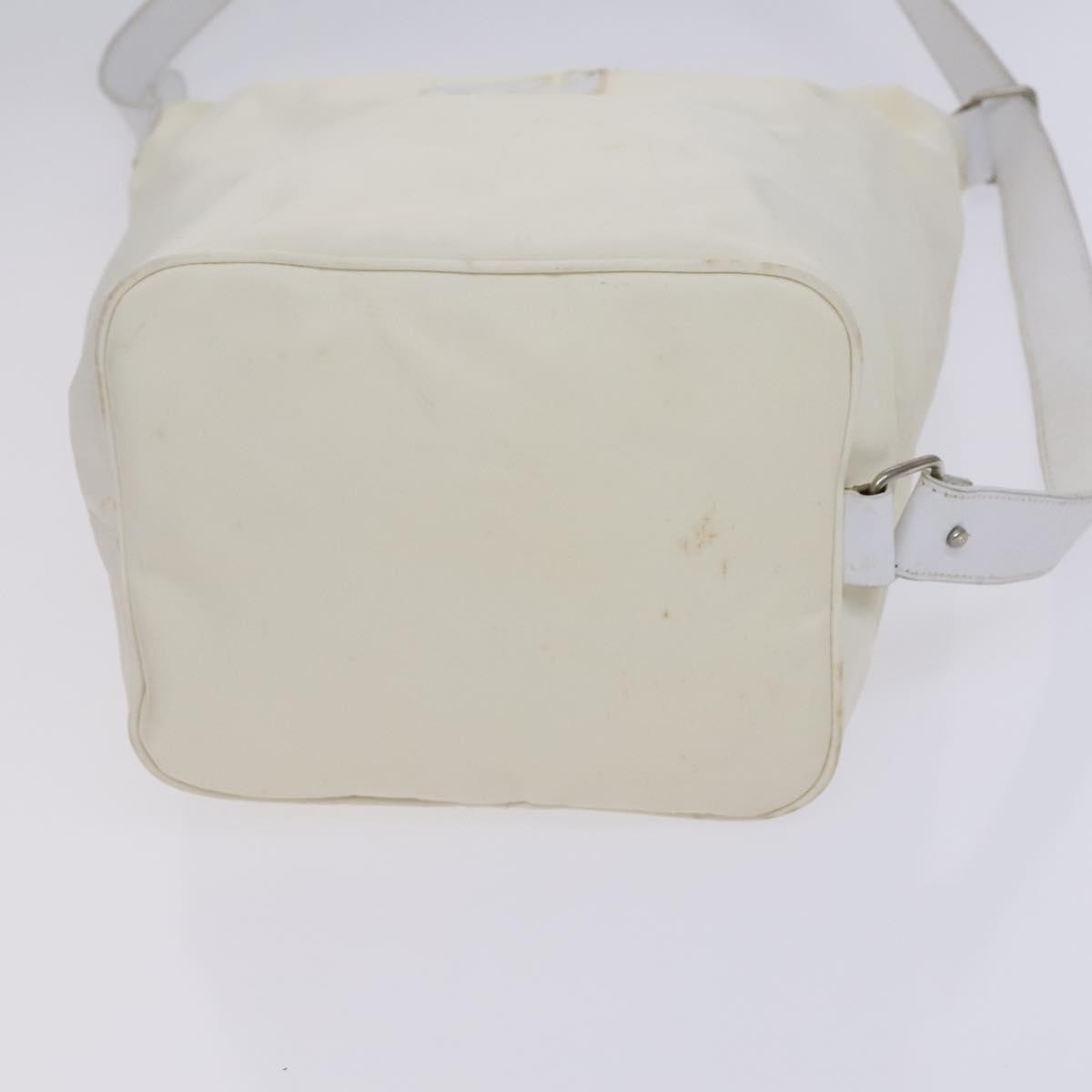 Fendi FENDI Shoulder Bag Nylon Leather Beige White Silver Authentic nb296