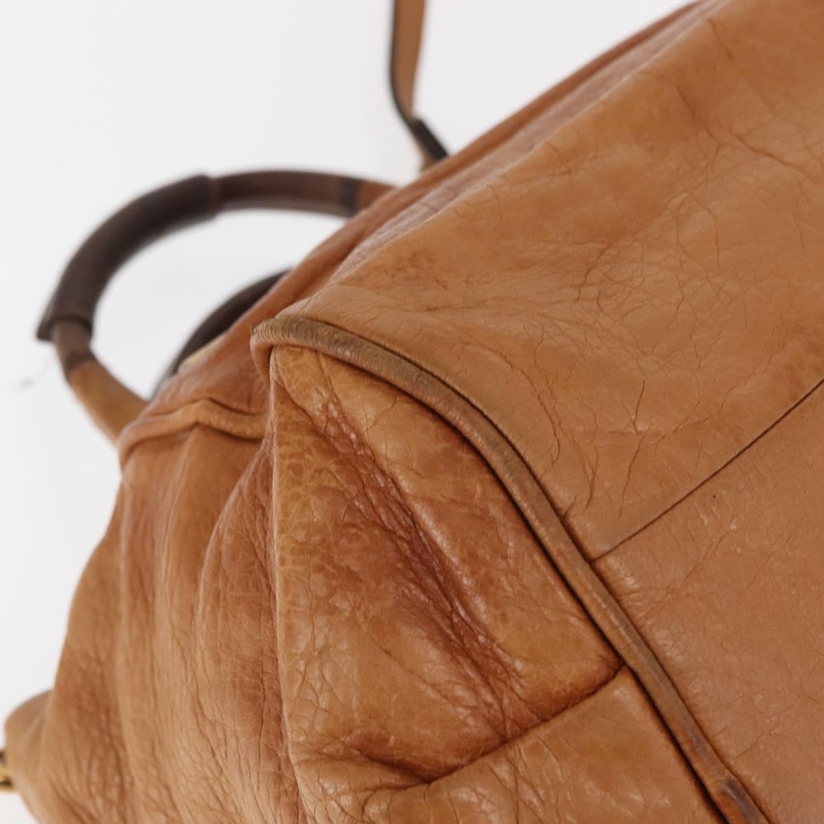 Chloé Chloé Chloe Etel Hand Bag Leather 2way Beige Gold Authentic fm4883