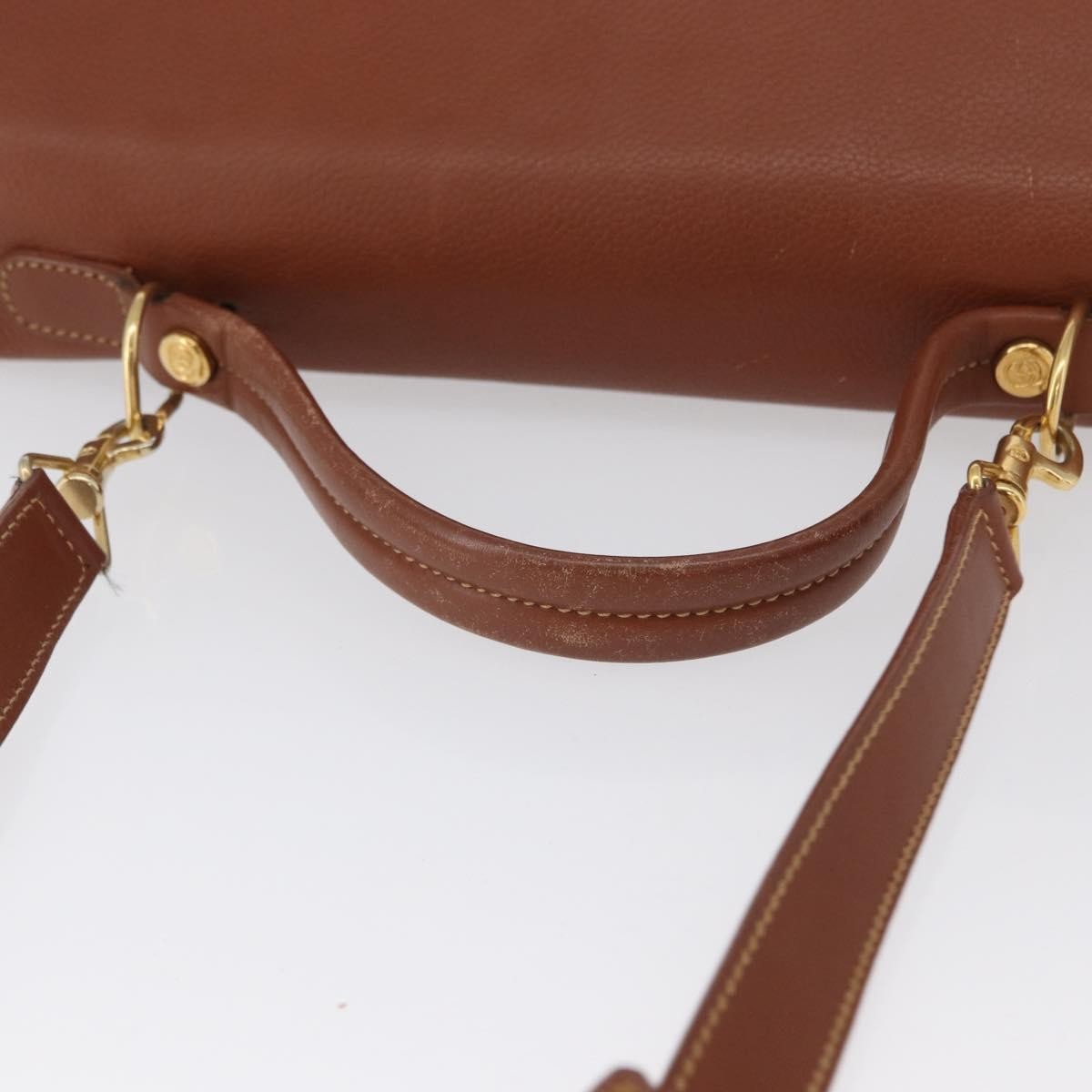Gucci GUCCI Hand Bag Leather 2way Brown Gold 000 101 0274 Authentic ep13069