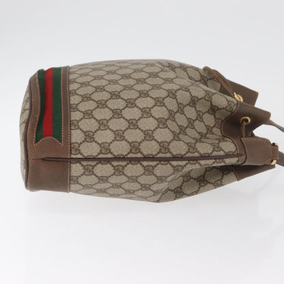 Gucci GUCCI GG Supreme Web Sherry Line Bag PVC Beige Gold 41 02 085 Authentic BA12841