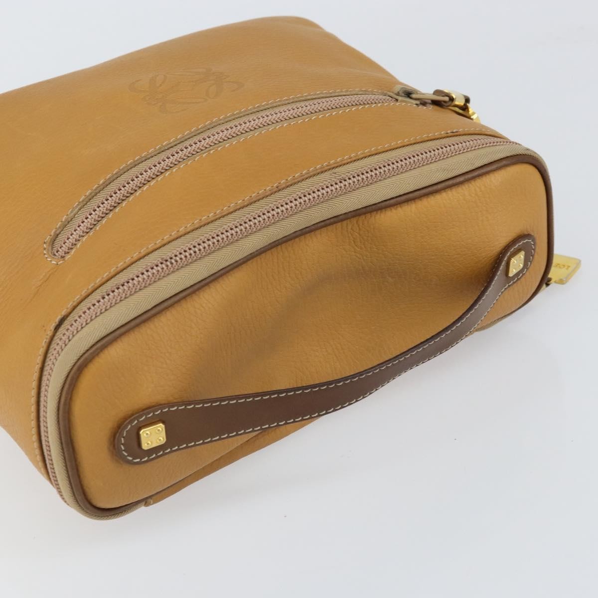 Loewe LOEWE Hand Bag Leather Beige Gold Authentic 165106