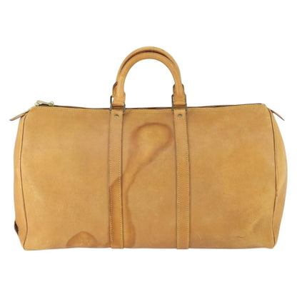 Louis Vuitton LOUIS VUITTON Nomad Keepall 55 Boston Bag Beige LV Authentic 163339