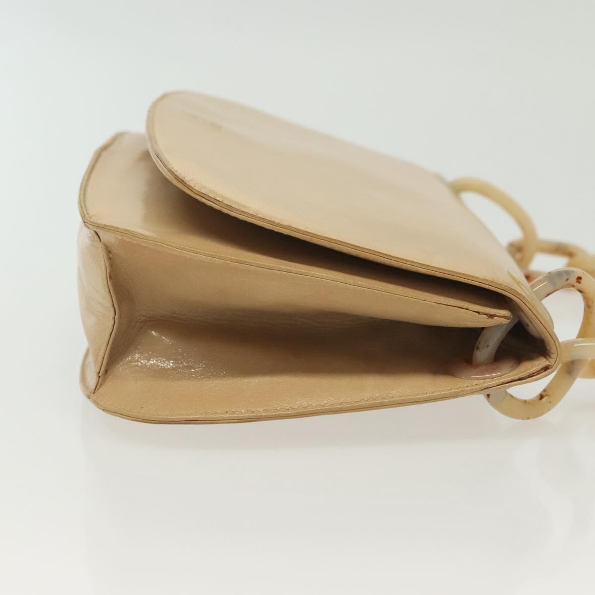 Prada PRADA Chain Shoulder Bag Leather Beige Authentic 141913