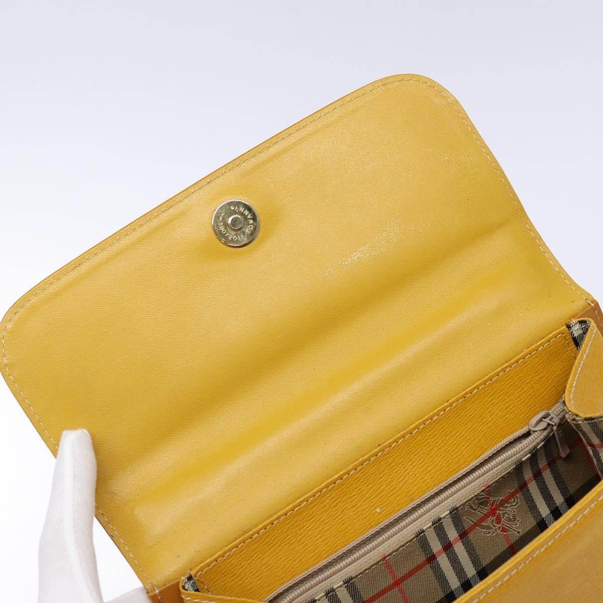 Burberrys Burberrys Hand Bag Leather Yellow Gold Authentic BA4802