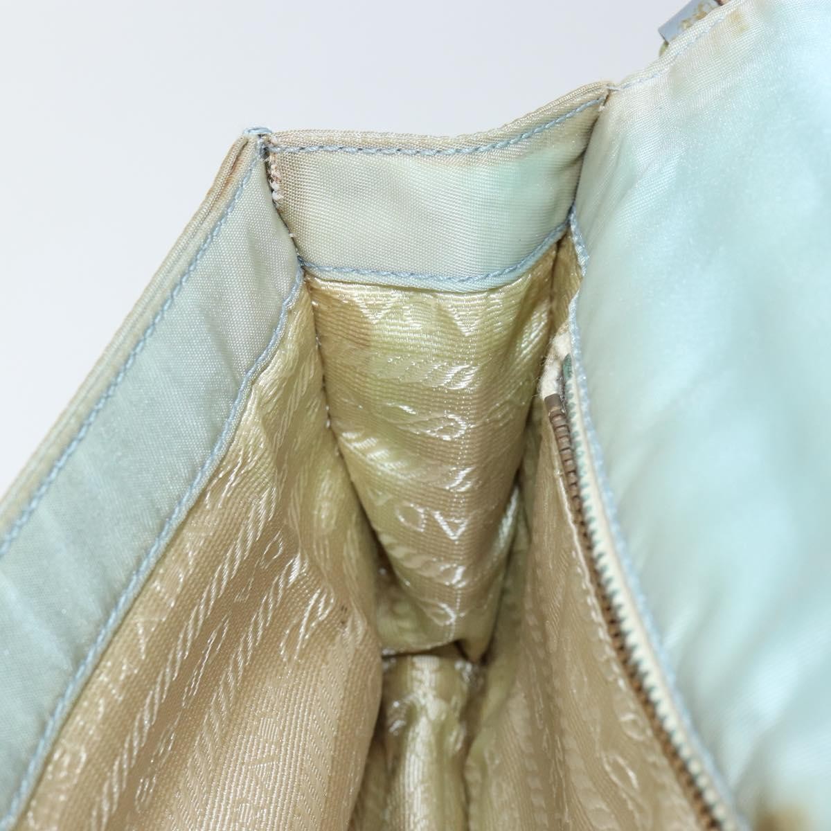Prada PRADA Shoulder Bag Nylon Light Blue Gold Authentic 143505