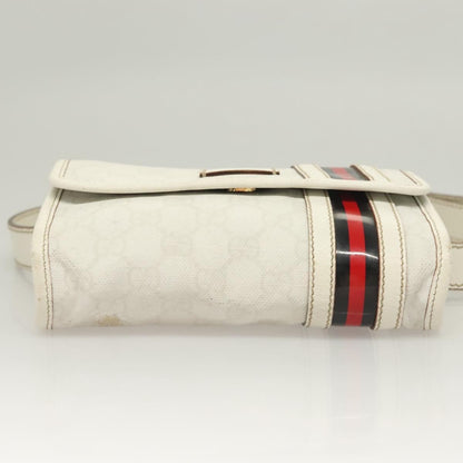Gucci GUCCI GG Supreme Sherry Line Waist bag PVC White Gold 1669 Authentic bs28457