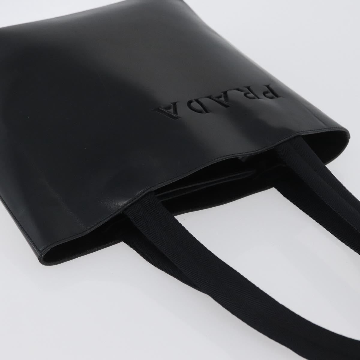 Prada PRADA Tote Bag Leather Black Authentic gh1848
