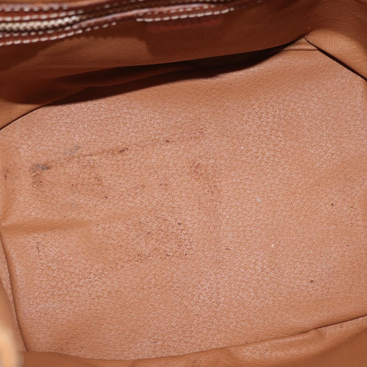 Celine CELINE Macadam Canvas Shoulder Bag PVC Leather 2way Brown Gold Authentic ka784
