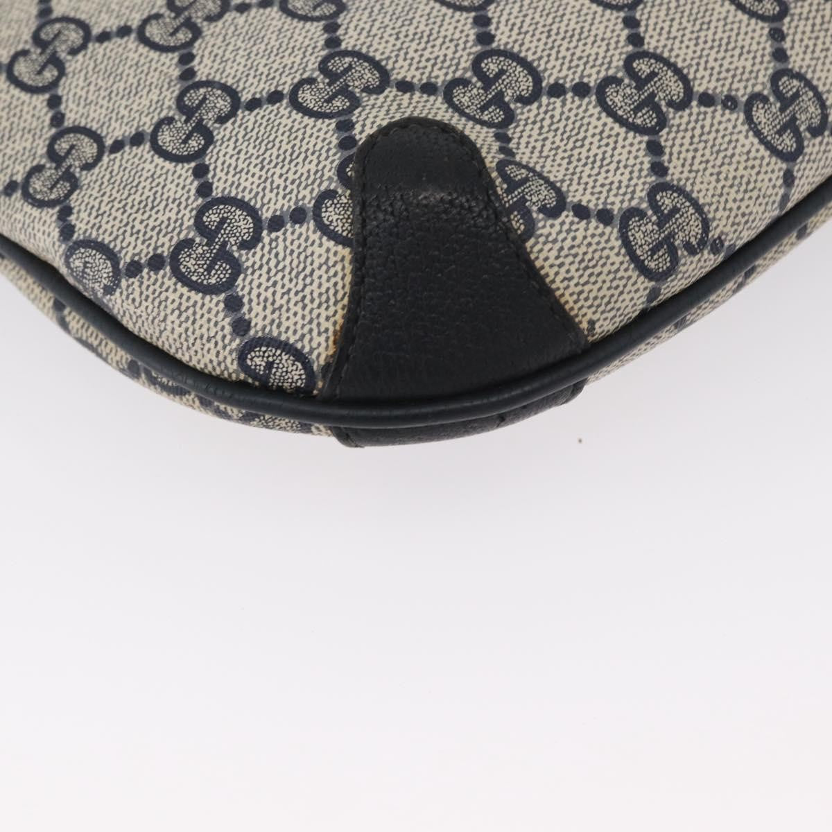 Gucci GUCCI GG Supreme Sherry Line Shoulder Bag PVC Navy Gold 904 02 026 Authentic mr2029